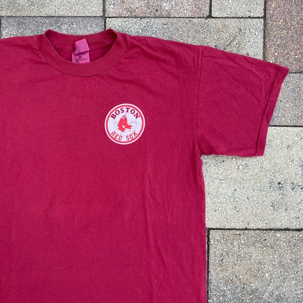 BOSTON RED SOX Team Logo Red Cotton T Shirt Size Medium